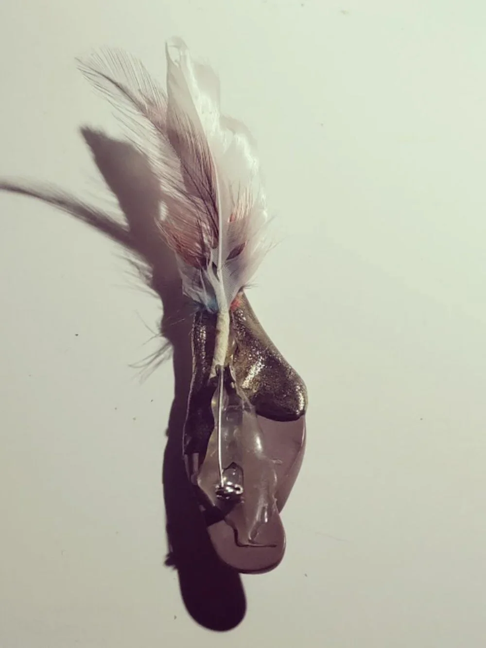 Masquerade Face Feather Brooch Pin